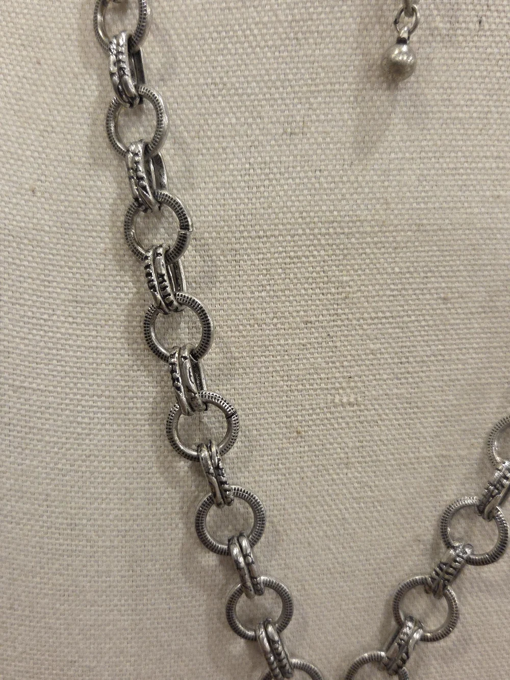 Chico's Silver-Tone Floral Cross and Charm Pendant Necklace
